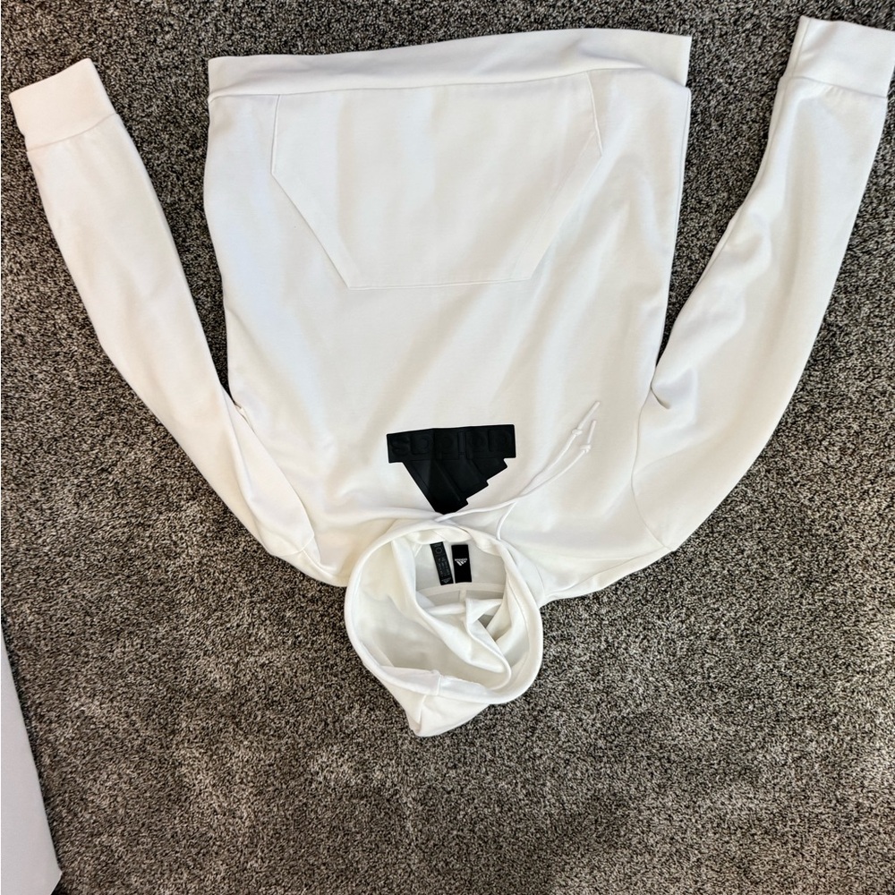 Adidas White Hoodie with Black Logo